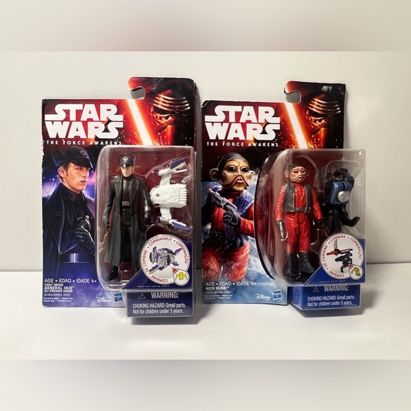 Lot of 2 Star Wars The Force Awakens General Hux & Nien Nunb Figures 90’s VTG - Picture 1 of 12